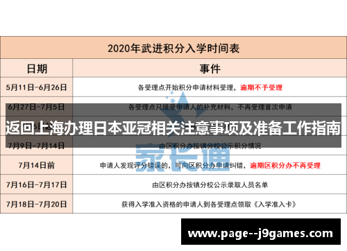 返回上海办理日本亚冠相关注意事项及准备工作指南